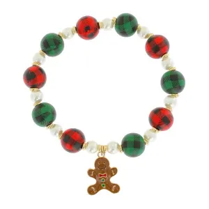 Gingerbread Man Beaded Bracelet