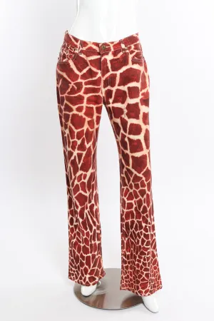 Giraffe Print Flare Jeans