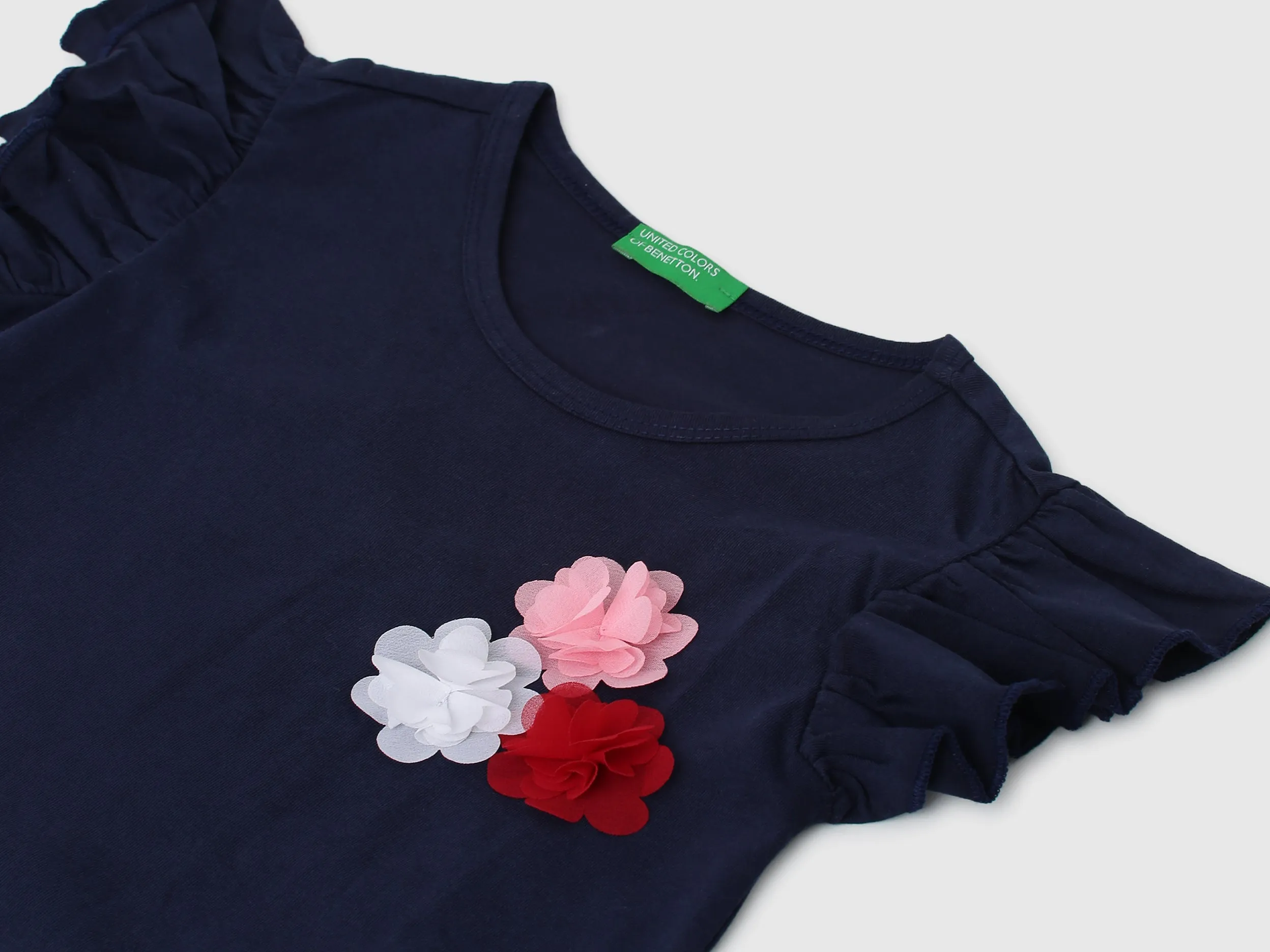 Girls Solid Round Neck Top