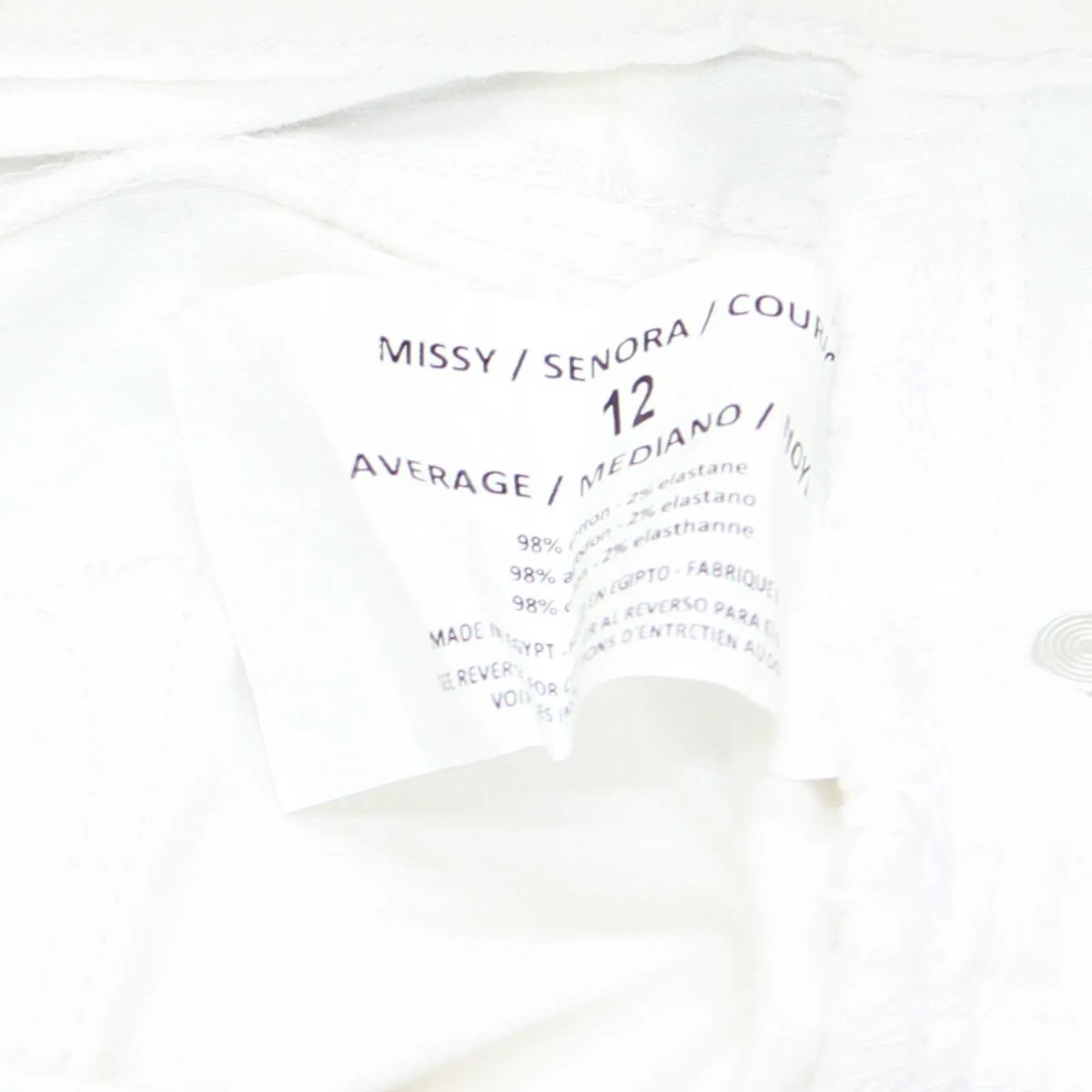 Gloria Vanderbilt All Around Slimming Effect Skimmer Jeans Vintage White 12