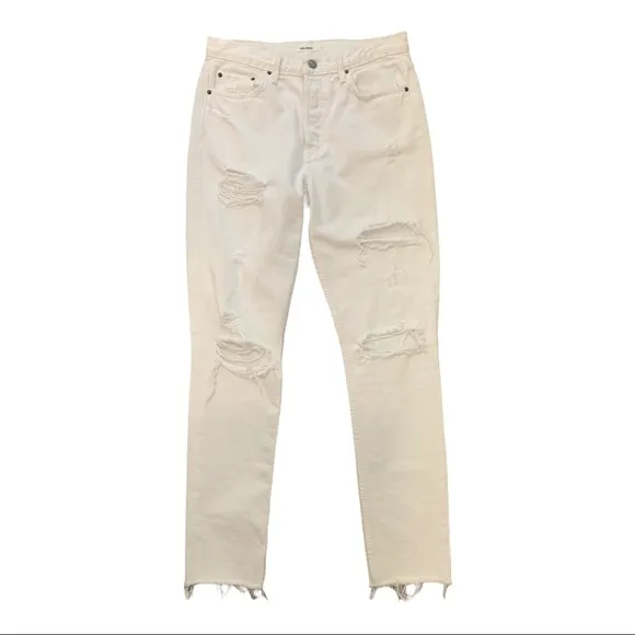 GRLFRND KAROLINA HIGH RISE DISTRESSED RAW HEM JEANS **NWT**