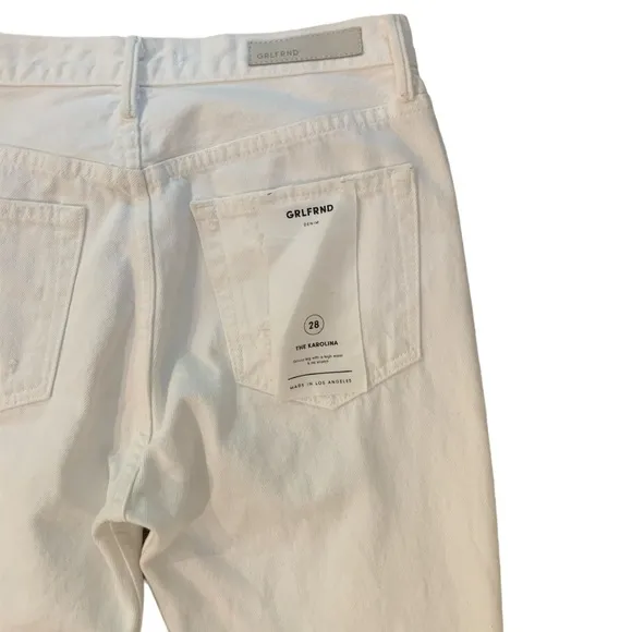 GRLFRND KAROLINA HIGH RISE DISTRESSED RAW HEM JEANS **NWT**