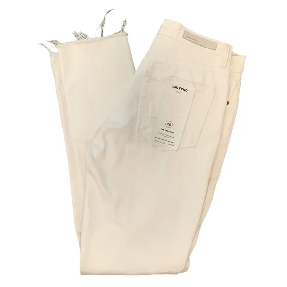 GRLFRND KAROLINA HIGH RISE DISTRESSED RAW HEM JEANS **NWT**