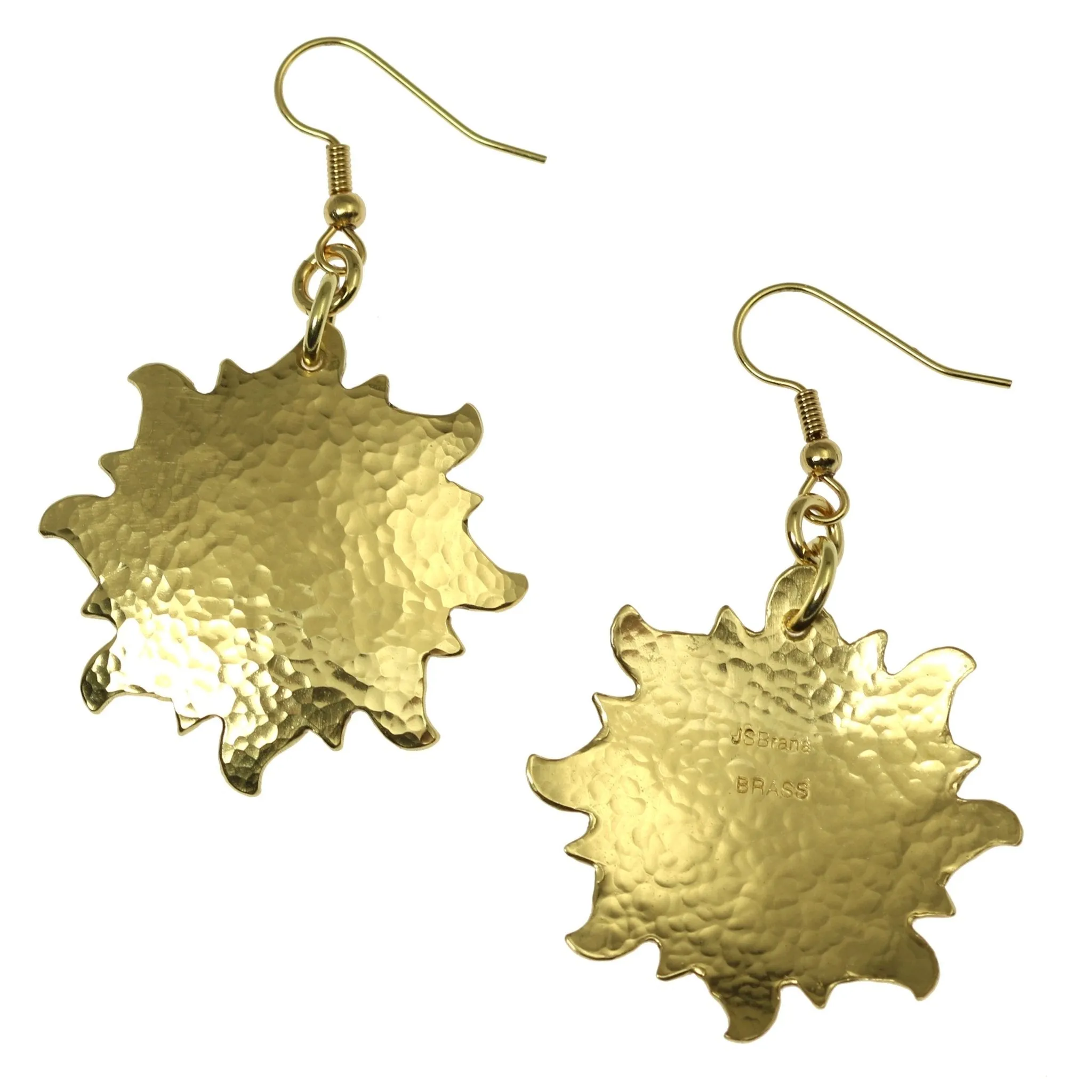 Hammered Nu Gold Sunburst Earrings