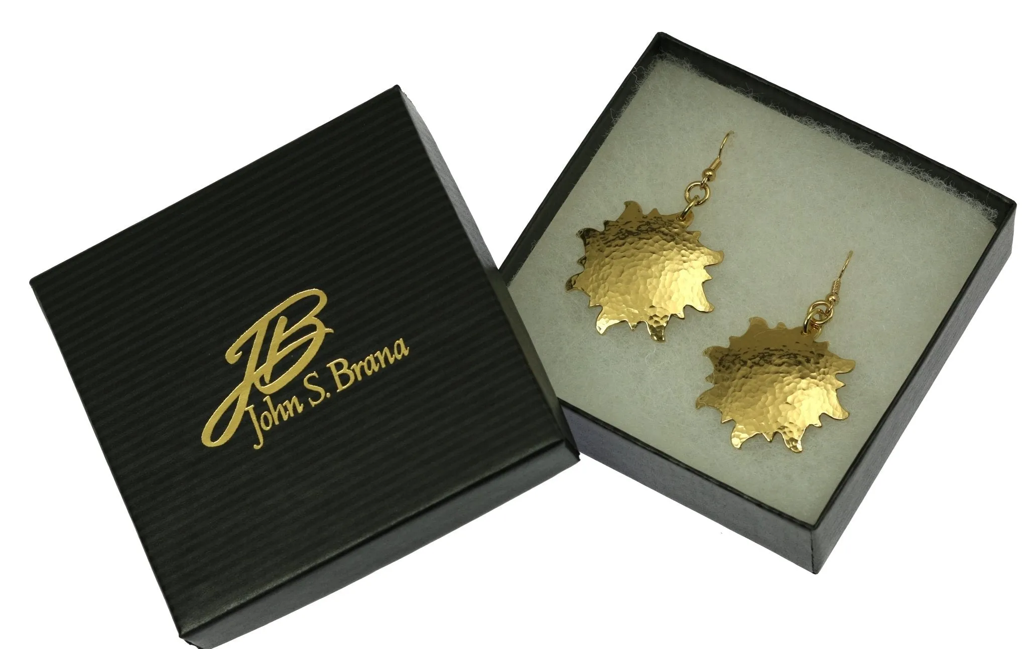 Hammered Nu Gold Sunburst Earrings