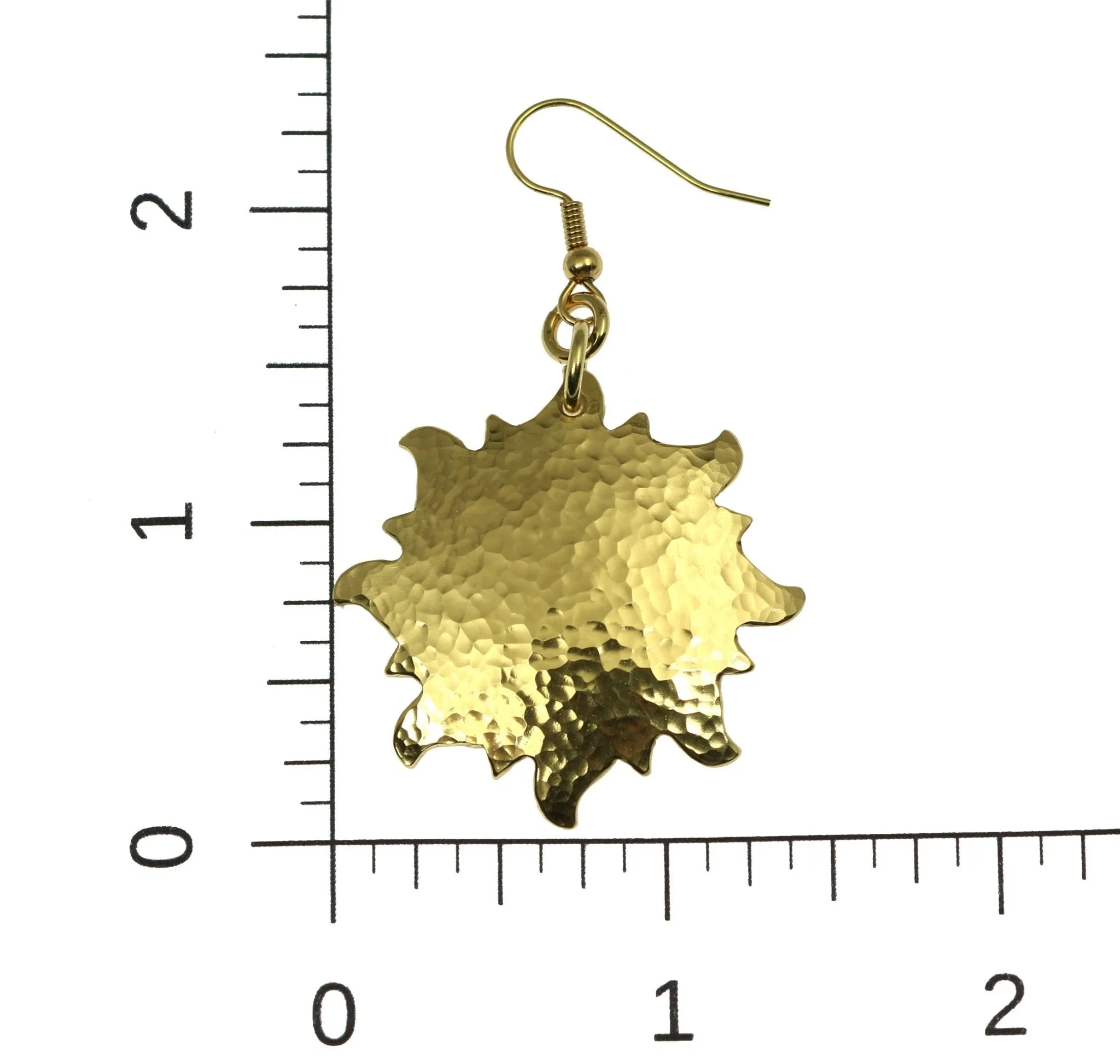 Hammered Nu Gold Sunburst Earrings