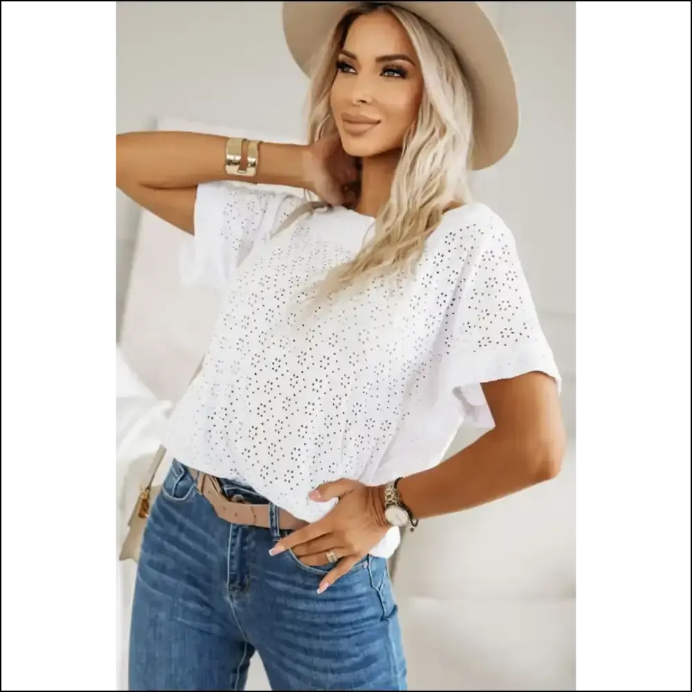 Holy Chic White Eyelet Boat Neck, Batman! Needful Things T-shirt. ?️