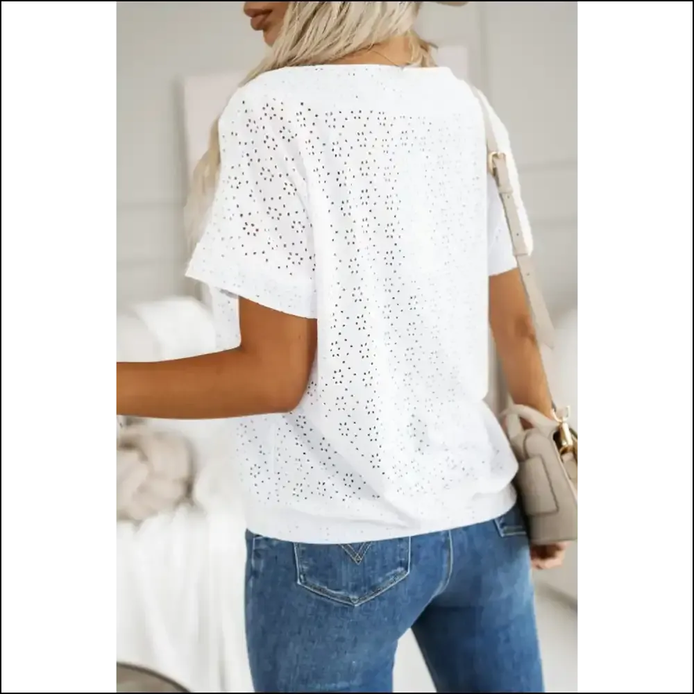 Holy Chic White Eyelet Boat Neck, Batman! Needful Things T-shirt. ?️