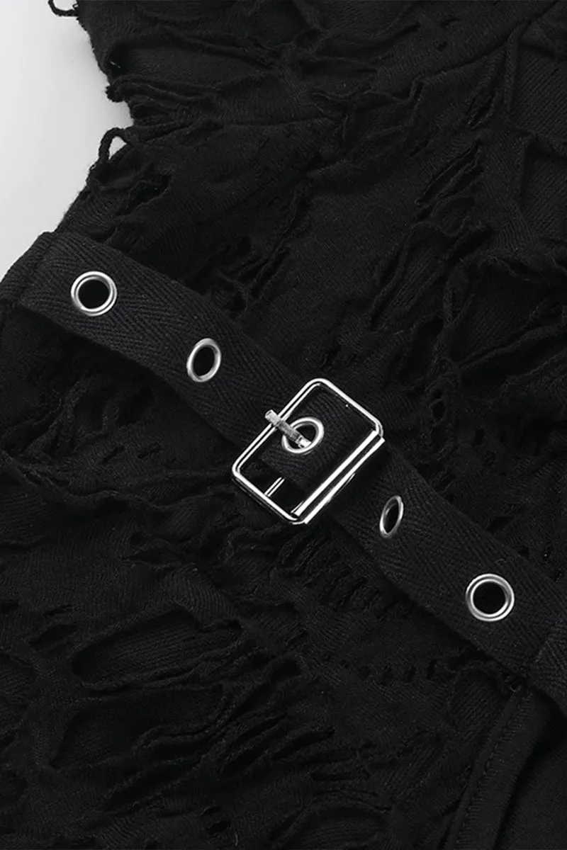 HTS1332 Gothic Cut-Out Strap Top