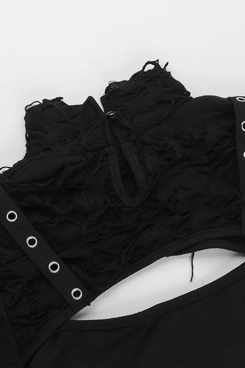 HTS1332 Gothic Cut-Out Strap Top