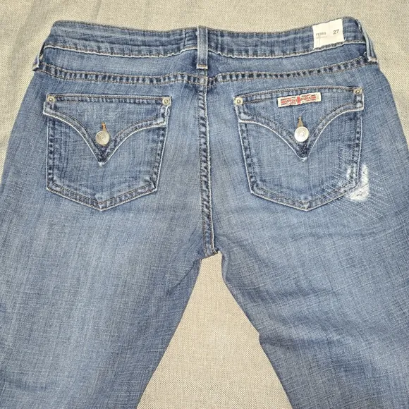 Hudson Jeans Ferris Flare Distressed Faded Blue Jeans Bellbottoms Size 27