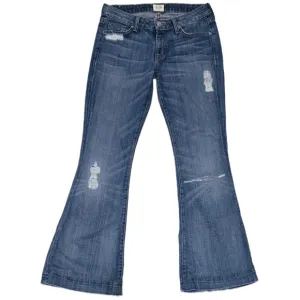 Hudson Jeans Ferris Flare Distressed Faded Blue Jeans Bellbottoms Size 27
