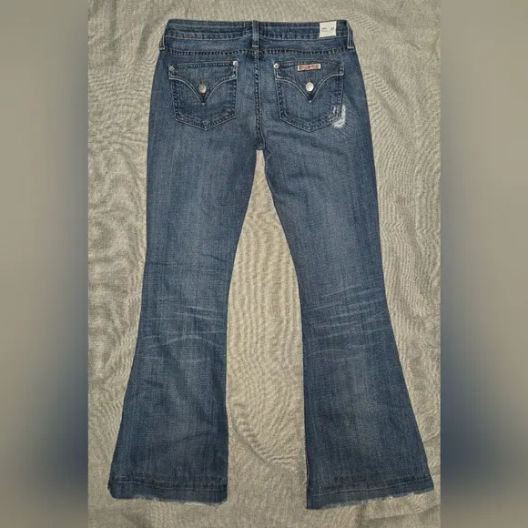 Hudson Jeans Ferris Flare Distressed Faded Blue Jeans Bellbottoms Size 27
