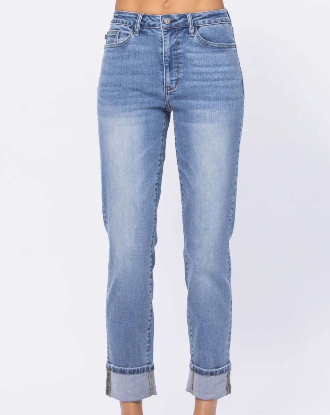 HW VINTAGE WASH BOYFRIEND BY JUDY BLUE - CURVY