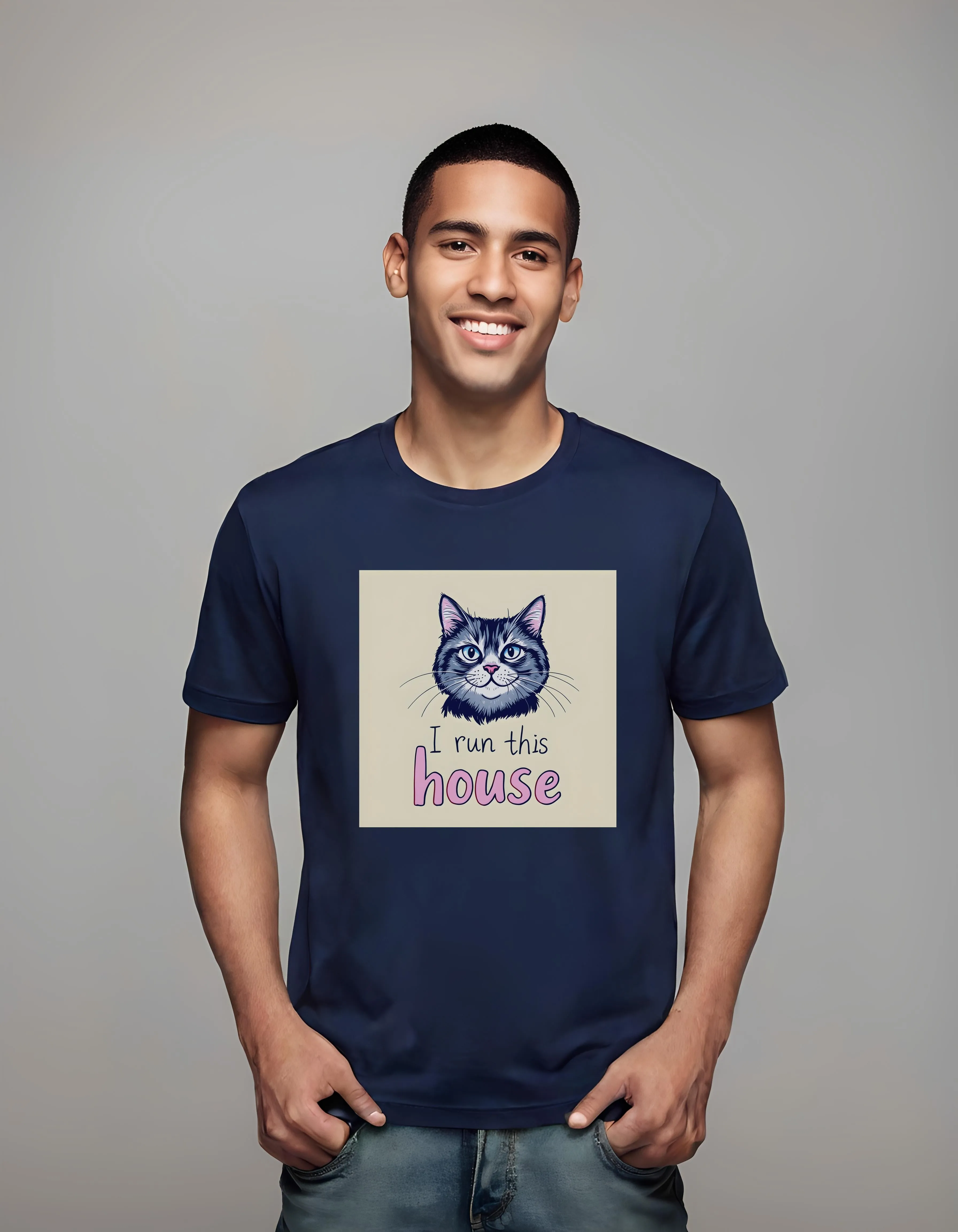 I Run This House Cat Illustration | Classic T-Shirt (Unisex)