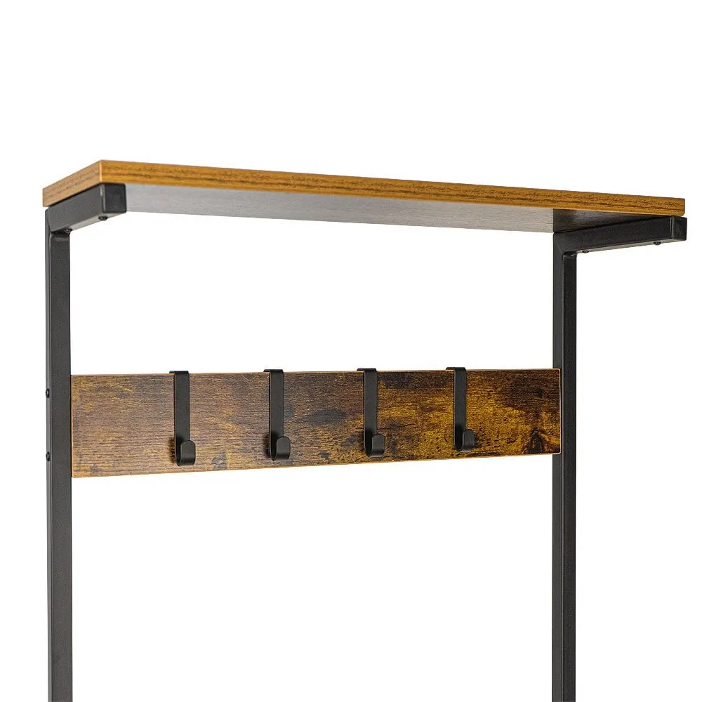 Industrial Coat Rack Stand and Shoe Rack