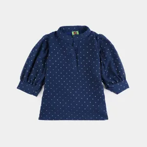 Infant Girls Chiffon Casual Top Star-NAVY