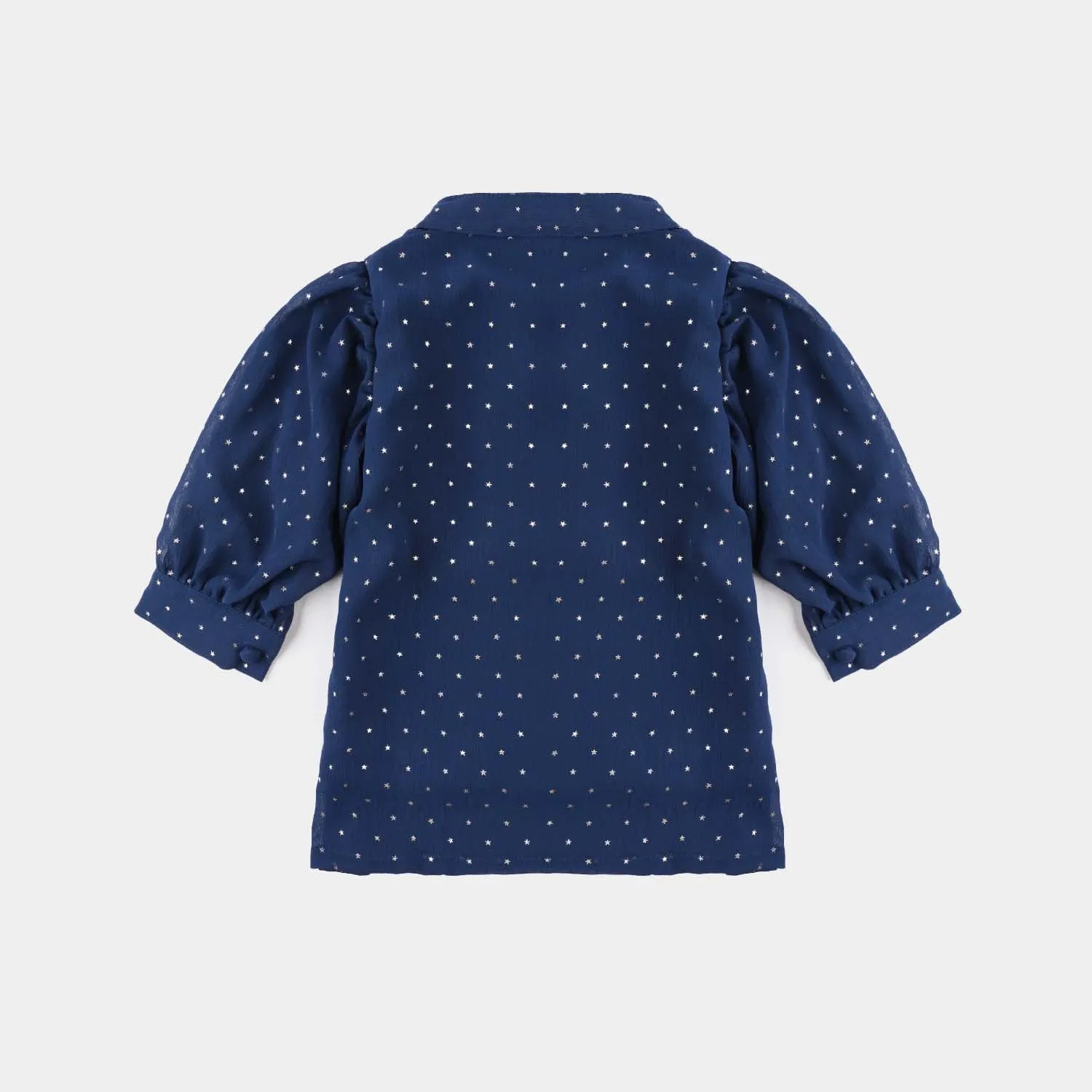 Infant Girls Chiffon Casual Top Star-NAVY