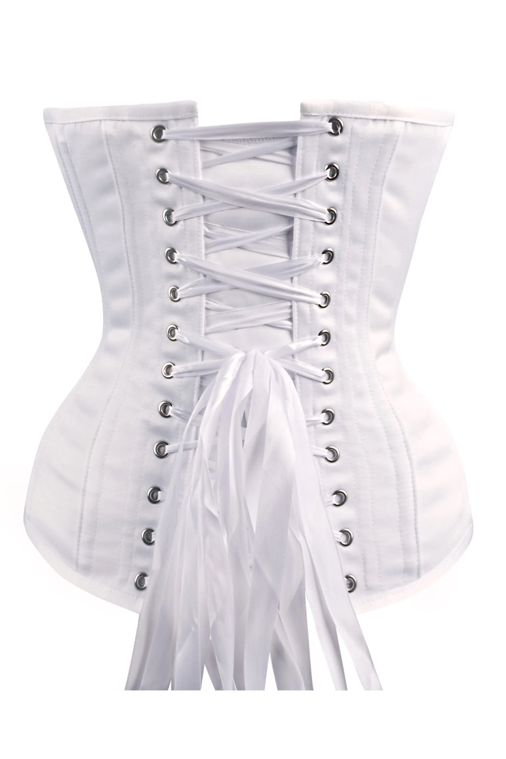 Instant Shape White Satin Overbust
