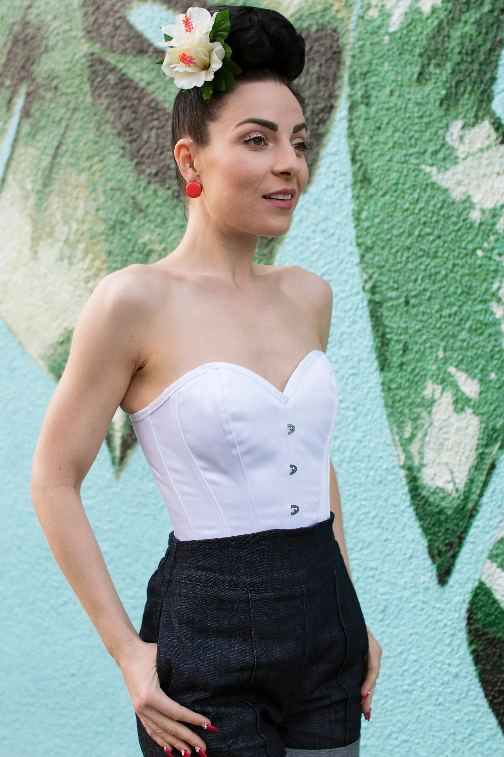 Instant Shape White Satin Overbust