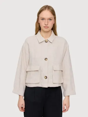 Jacket Short Linen Brown Woman | Mazine