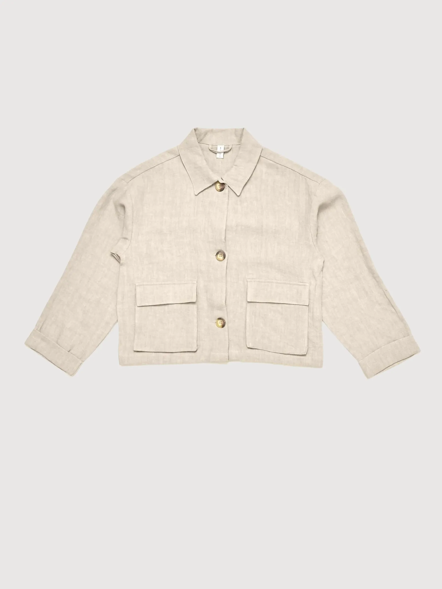 Jacket Short Linen Brown Woman | Mazine