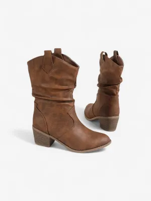 Jada | Women's Pull On Low Heel Cowboy Boots