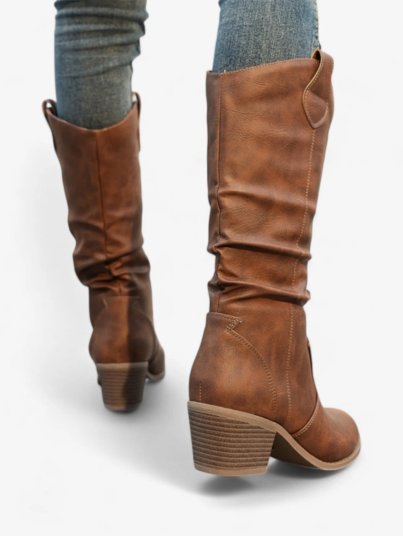 Jada | Women's Pull On Low Heel Cowboy Boots