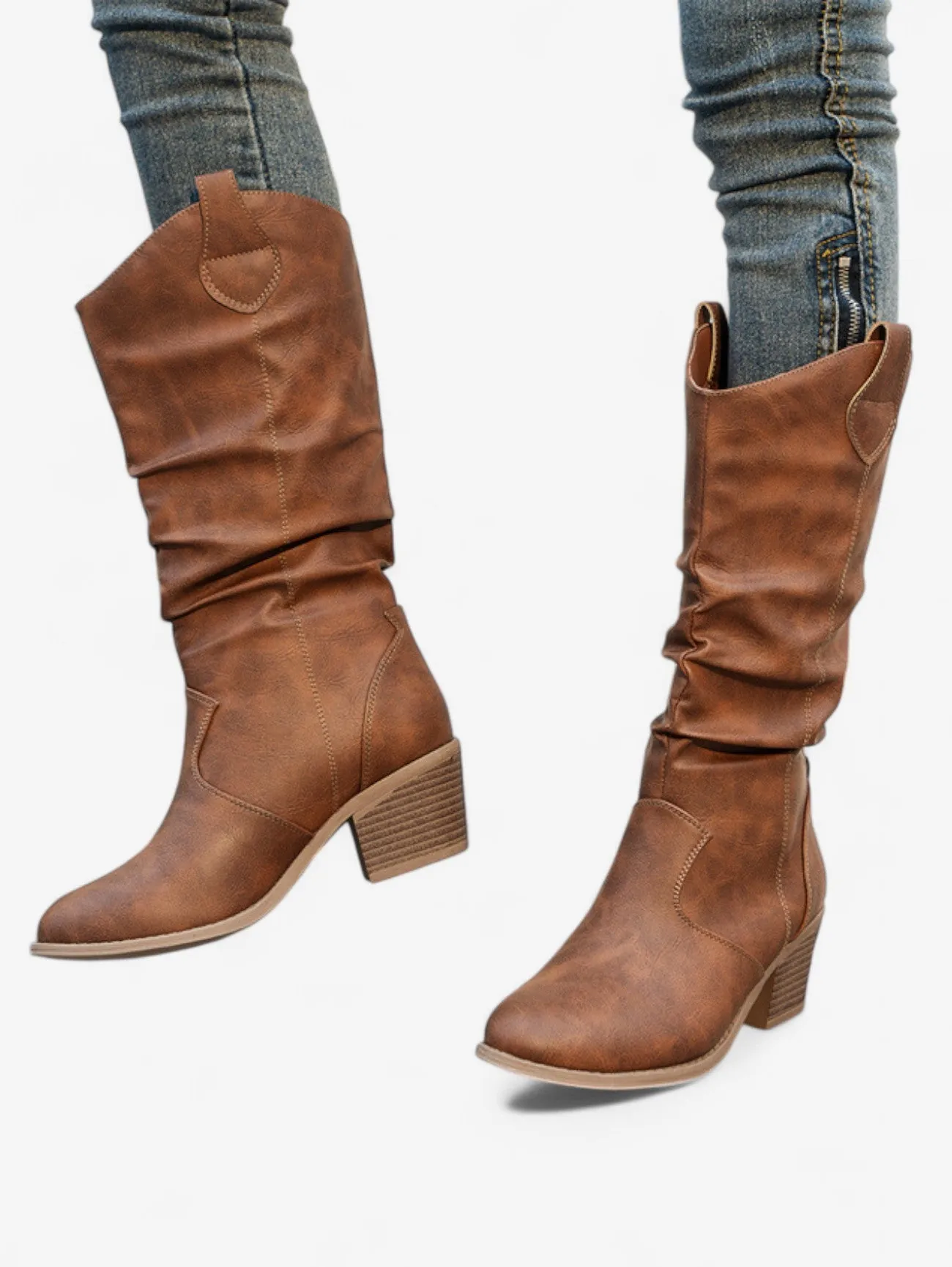 Jada | Women's Pull On Low Heel Cowboy Boots
