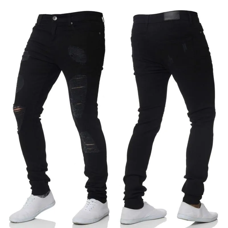 Jean skinny déchiré à la mode vintage