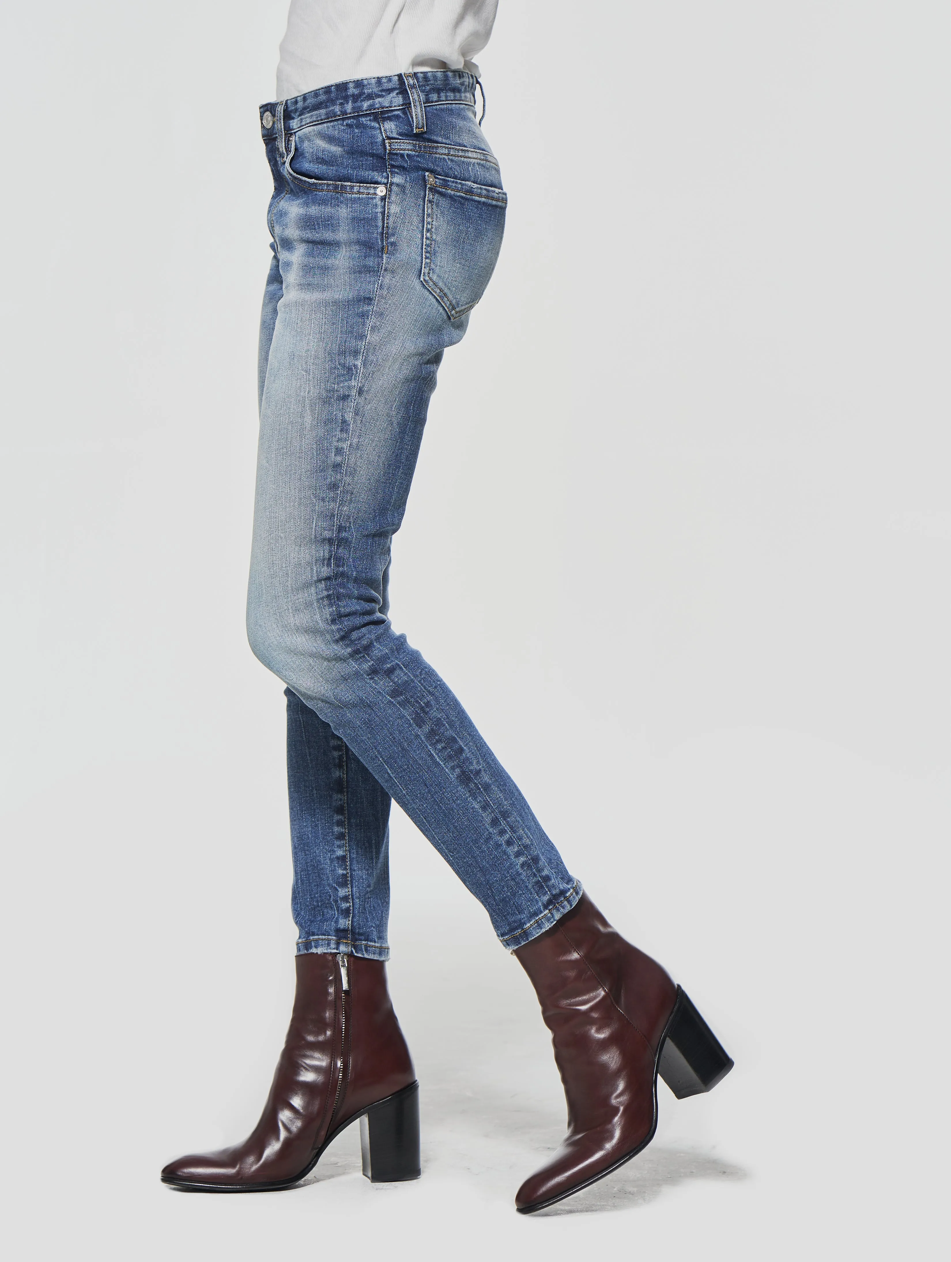 JOAN SKINNY JEANS IN DISTRESSED BLUE - Woman