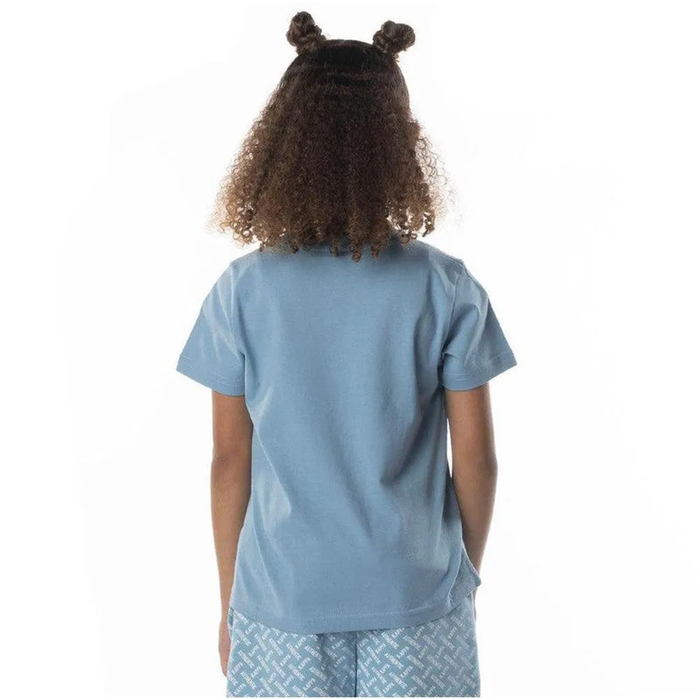 Kid's Authentic Graphy T-shirt, Blue Dusk/ White