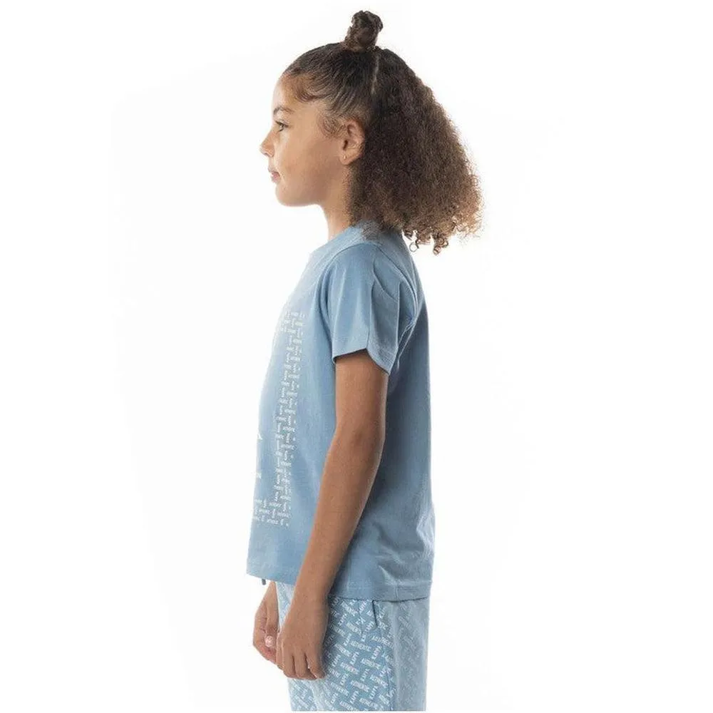 Kid's Authentic Graphy T-shirt, Blue Dusk/ White