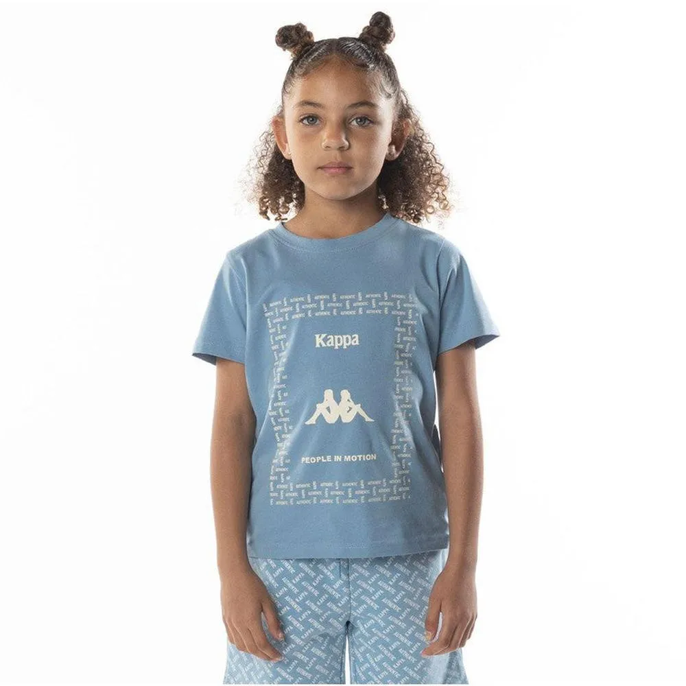 Kid's Authentic Graphy T-shirt, Blue Dusk/ White