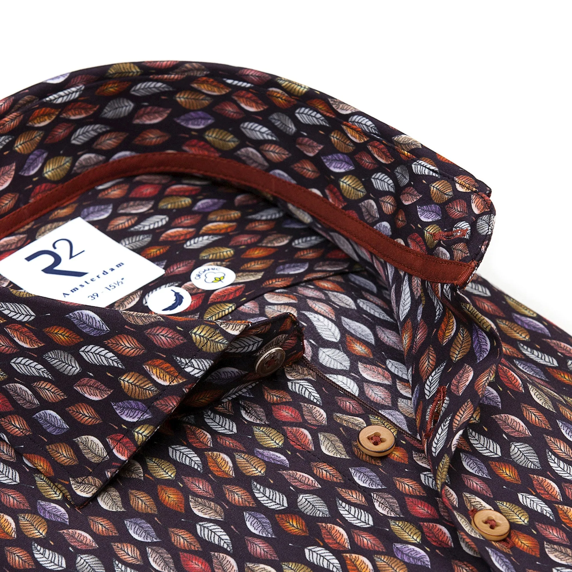 Leaf print Tencel shirt