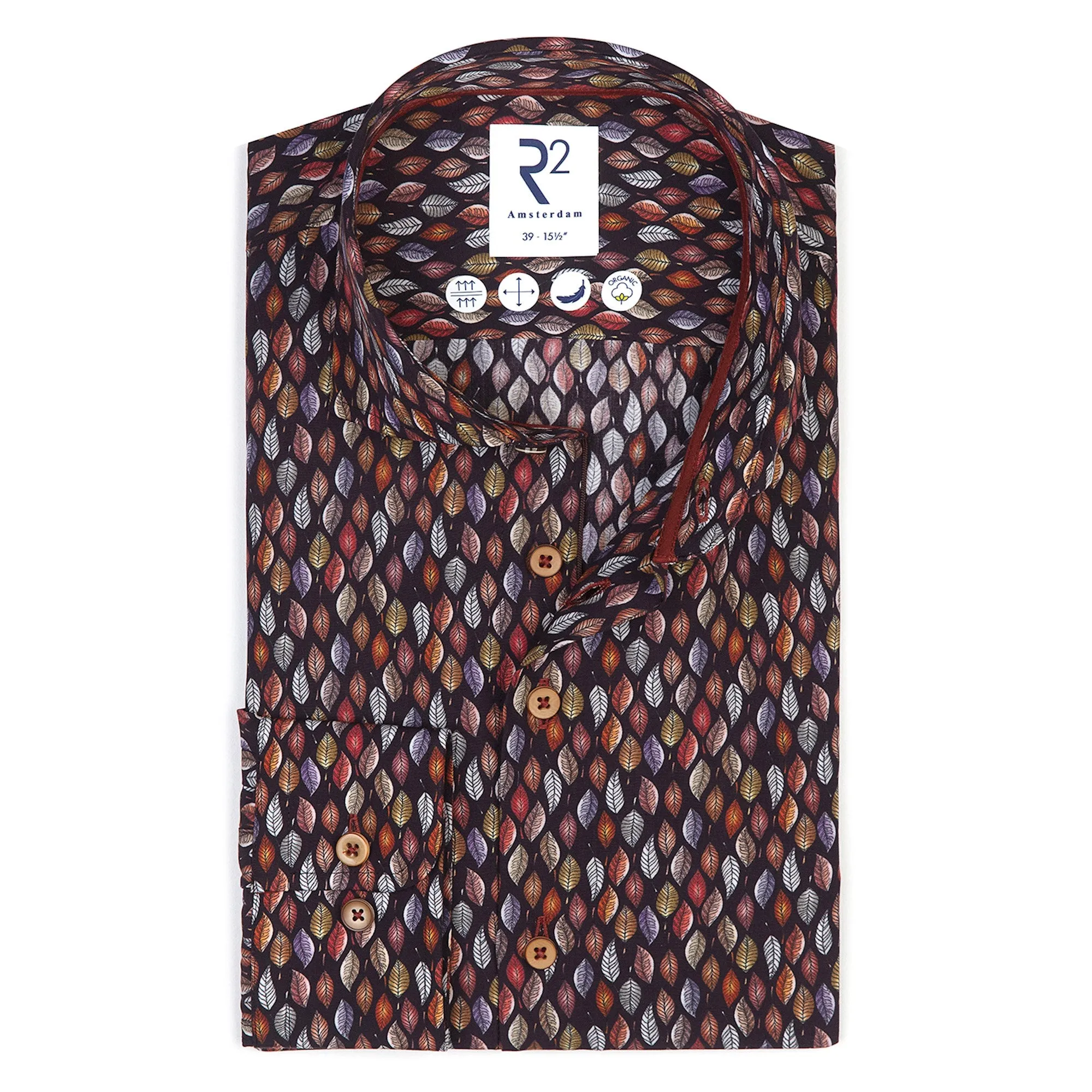 Leaf print Tencel shirt