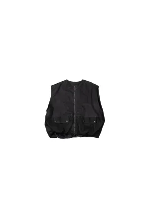 Leather Zipped Gilet by Clan Upstairs Private Label