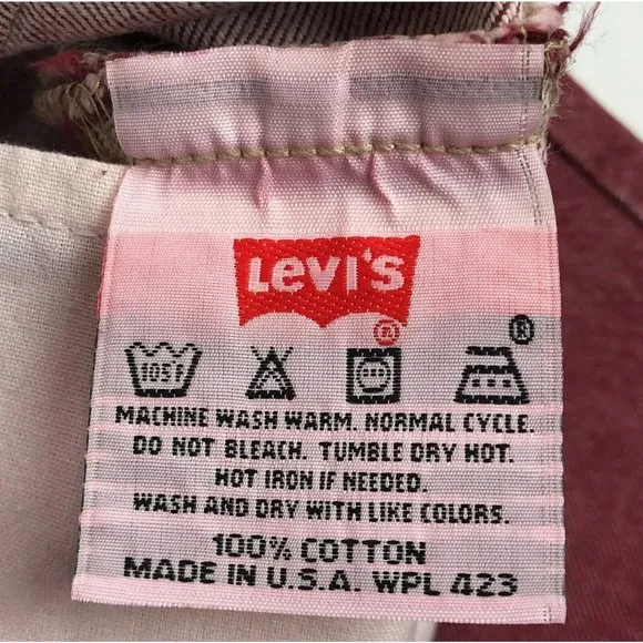 Levis 501 For Women 24x32 Red Jeans Vintage Button Fly Straight Leg Made In USA