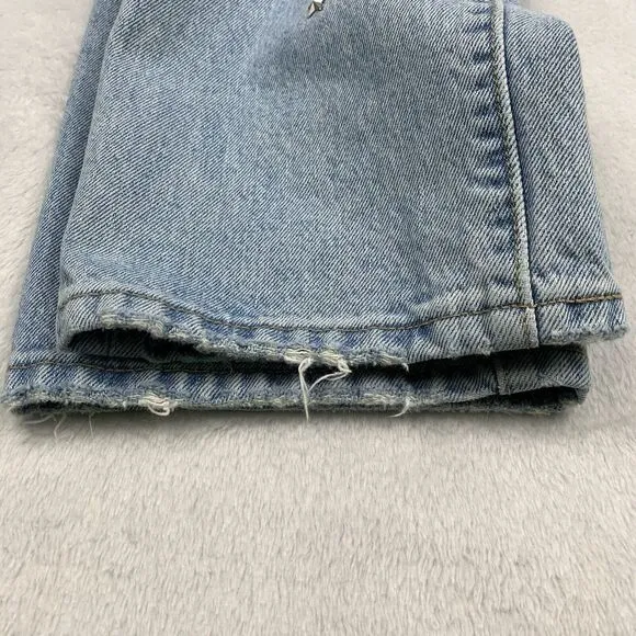 Levis 501 Straight Jeans Womens 30x30 Bling Studded Button Fly Big E Premium Y2K