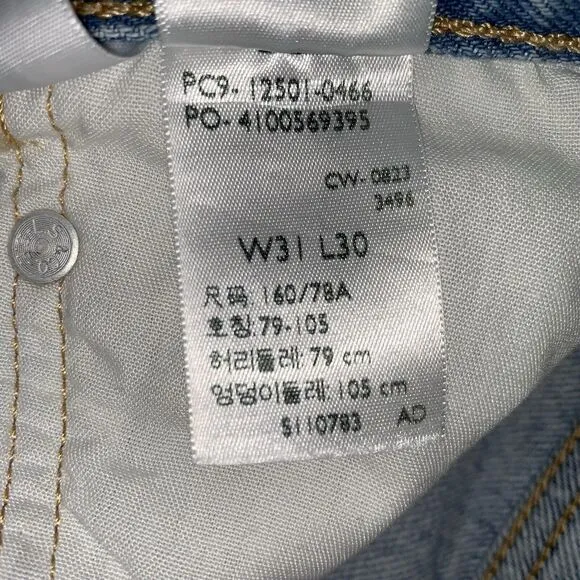 Levis 501 Straight Jeans Womens 30x30 Bling Studded Button Fly Big E Premium Y2K