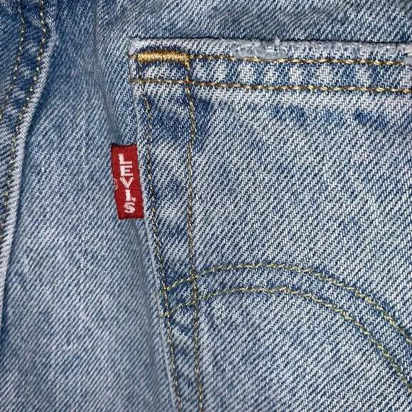 Levis 501 Straight Jeans Womens 30x30 Bling Studded Button Fly Big E Premium Y2K