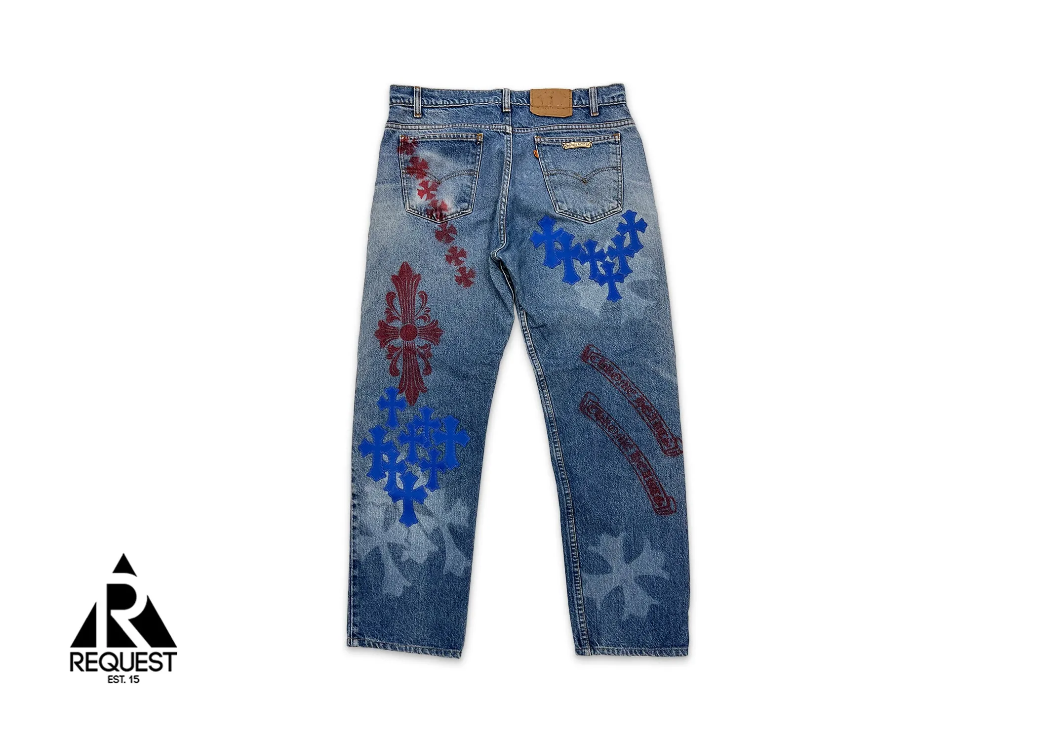 Levi's Medium Blue Stencil Denim "Blue Crosses"
