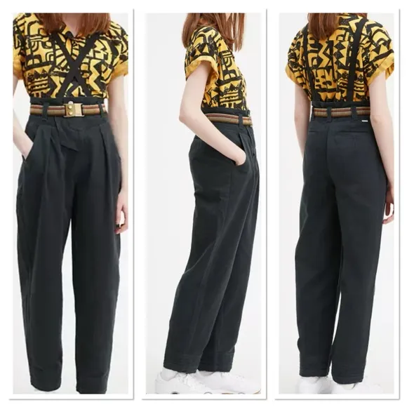 LEVI'S X STRANGER THINGS EL WOMEN'S 100% COTTON JEANS SZ 26 BLACK NO SUSPENDERS