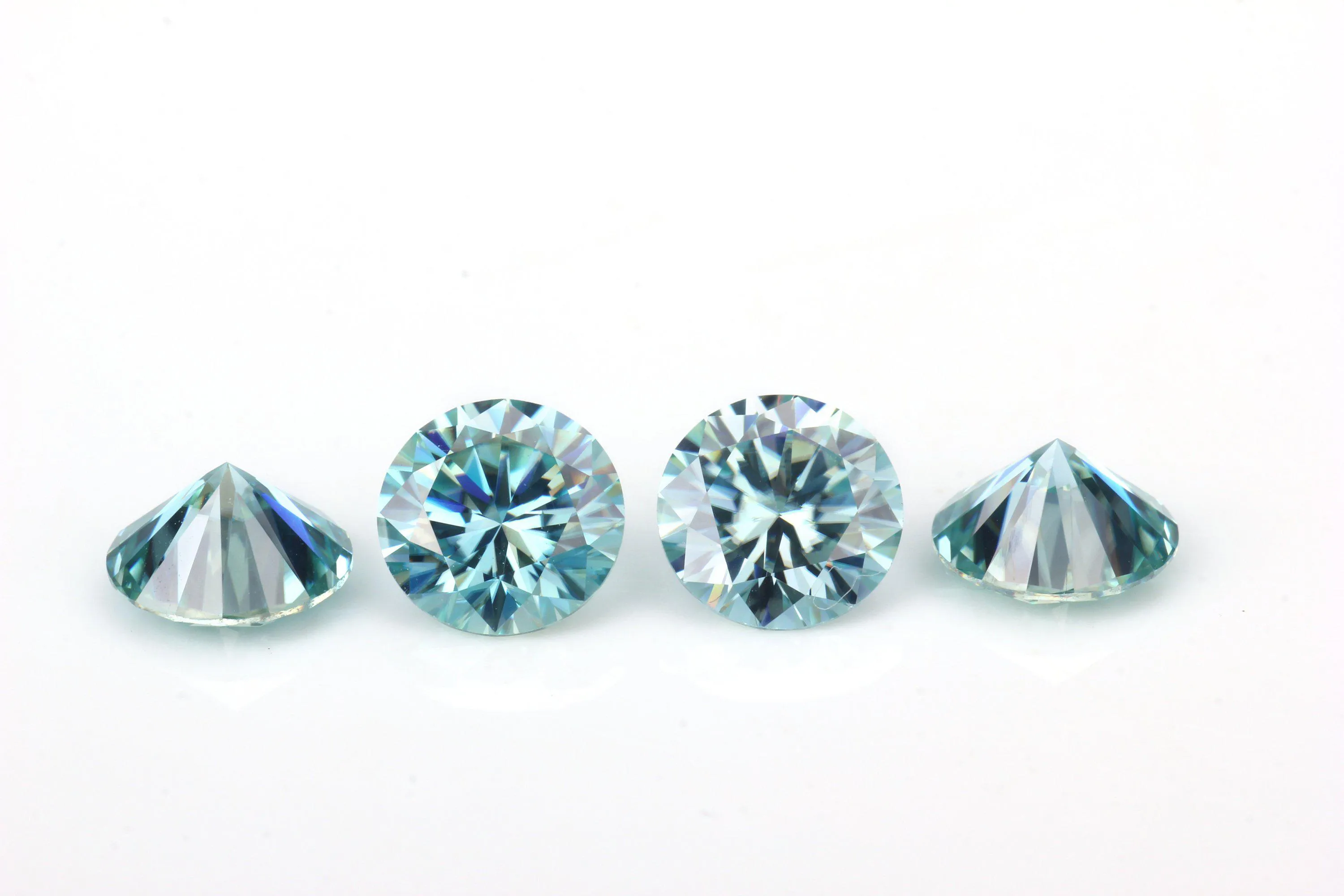 Light Blue Loose Moissanite Stone | Brilliant Excellent Round Cut VVS1 Loose Gemstone with Certificate |  Cyan Moissanite | loose gemstone