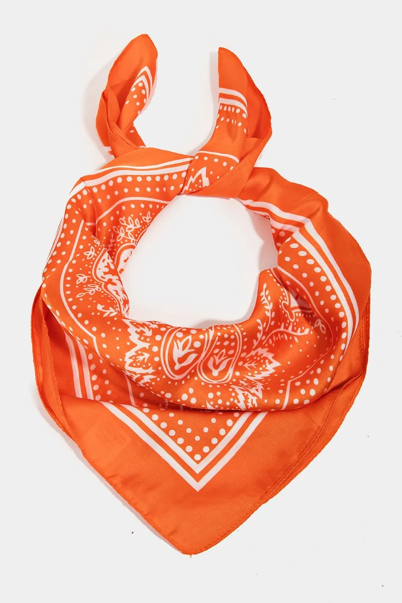 LIGHT PAISLEY SQUARE SCARF - 9 COLORS
