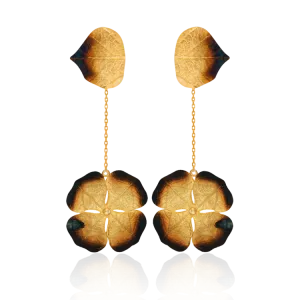 Lily Pad with Ember Detail Earrings