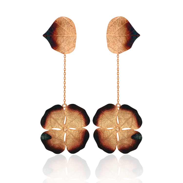Lily Pad with Ember Detail Earrings