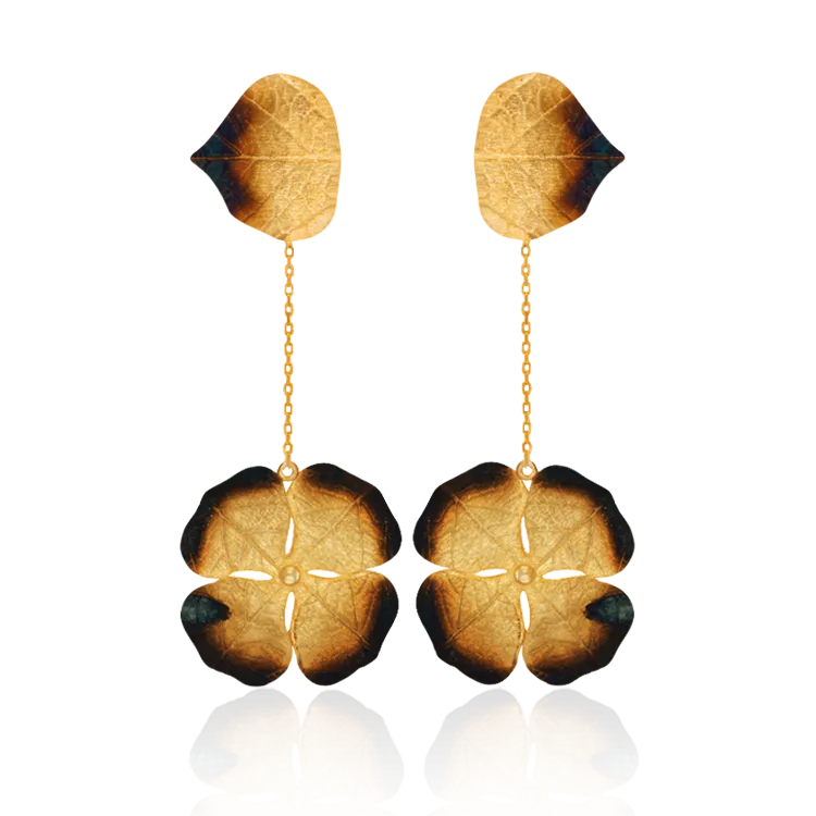 Lily Pad with Ember Detail Earrings