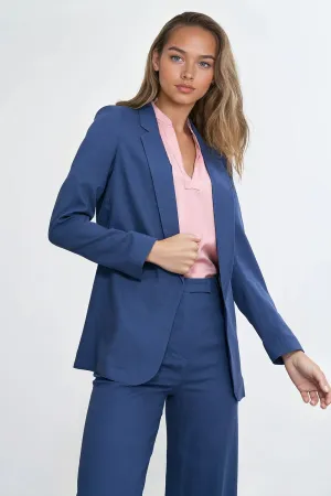 Linen-Textured Loose-Fit Blazer