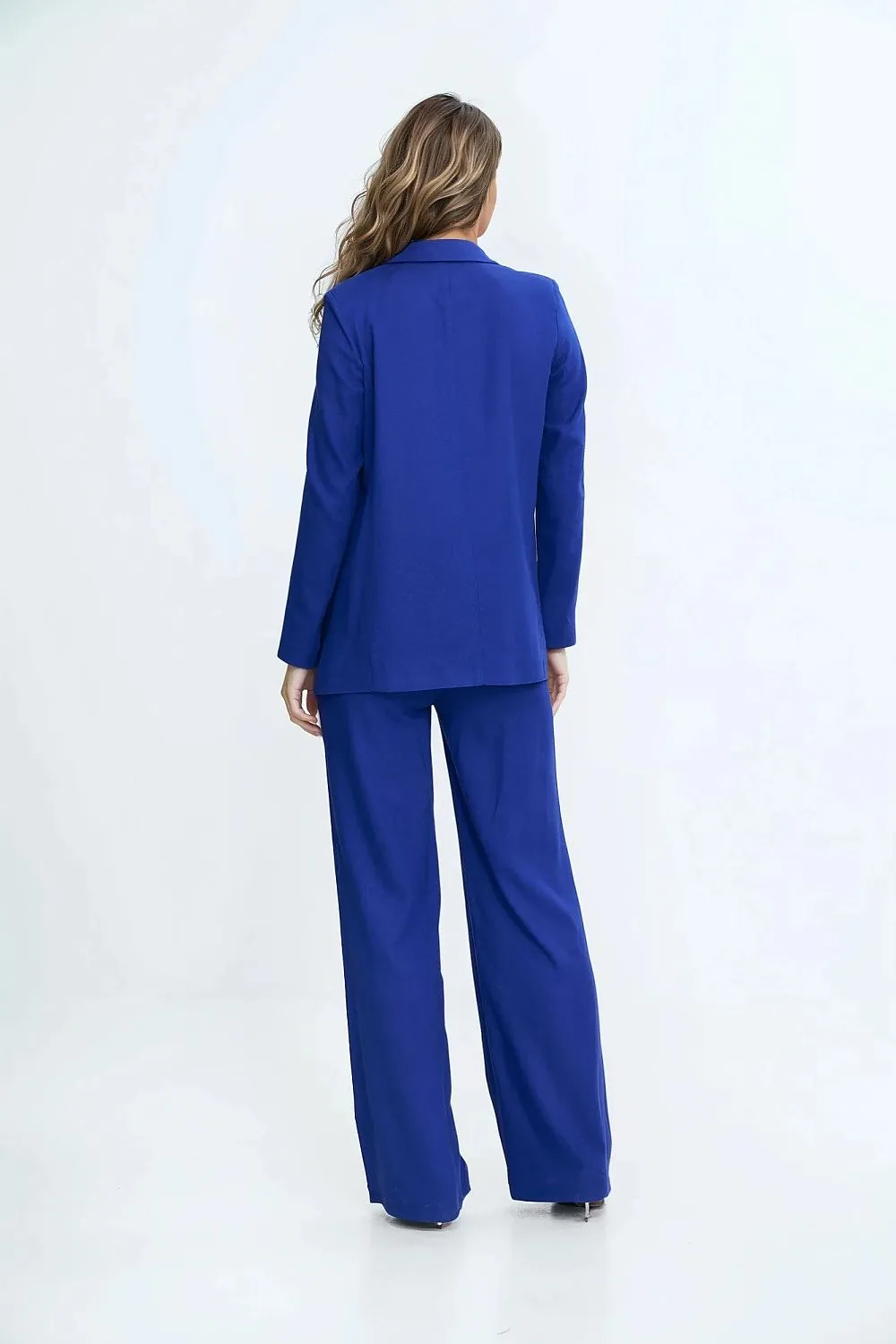 Linen-Textured Loose-Fit Blazer